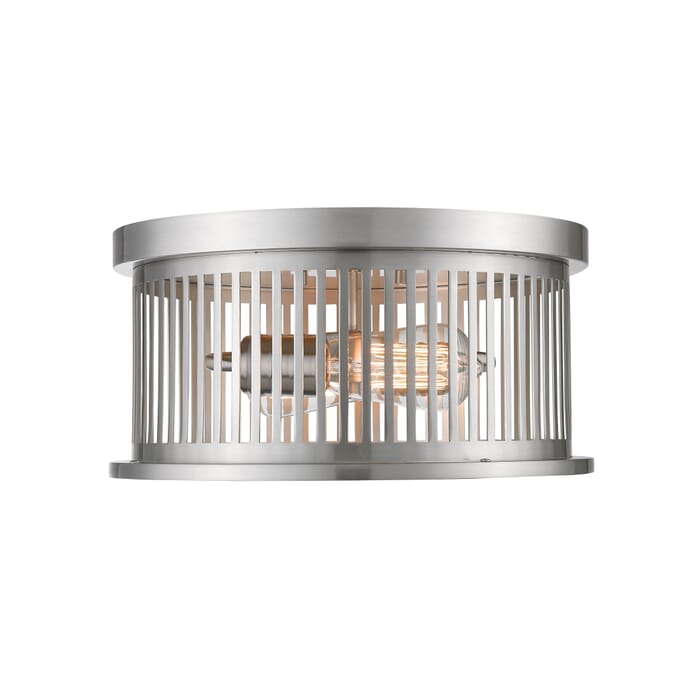 Z-Lite Camellia 2-Light Flush Mount Ceiling Light In Brushed Nickel Z-Lite Camellia 2-Light Flush Mount Ceiling Light In Brushed Nickel