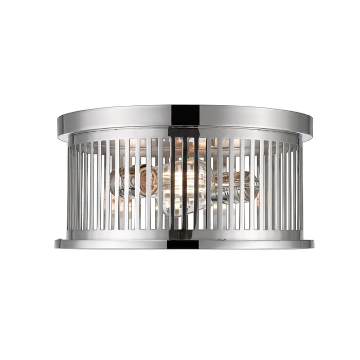 Z-Lite Camellia 2-Light Flush Mount Ceiling Light In Polished Nickel Z-Lite Camellia 2-Light Flush Mount Ceiling Light In Polished Nickel