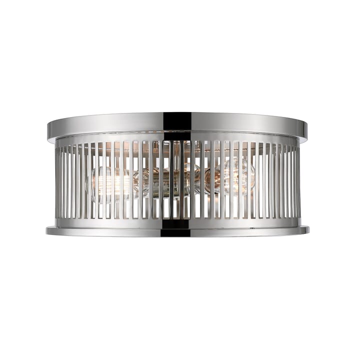 Z-Lite Camellia 3-Light Flush Mount Ceiling Light In Polished Nickel Z-Lite Camellia 3-Light Flush Mount Ceiling Light In Polished Nickel