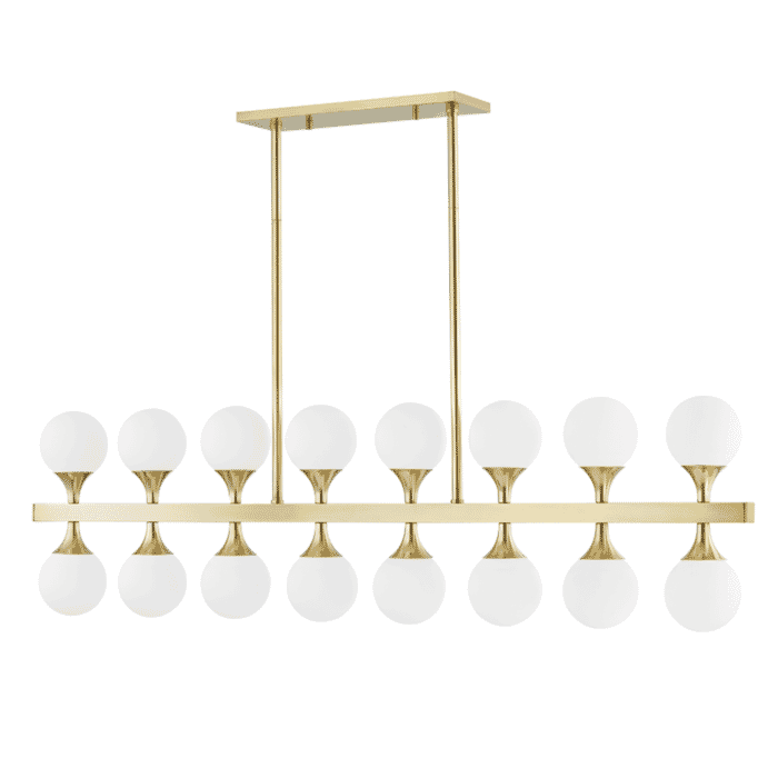 Hudson Valley Astoria 16-Light Kitchen Island Light in Aged Brass Hudson Valley Astoria 16-Light Kitchen Island Light in Aged Brass
