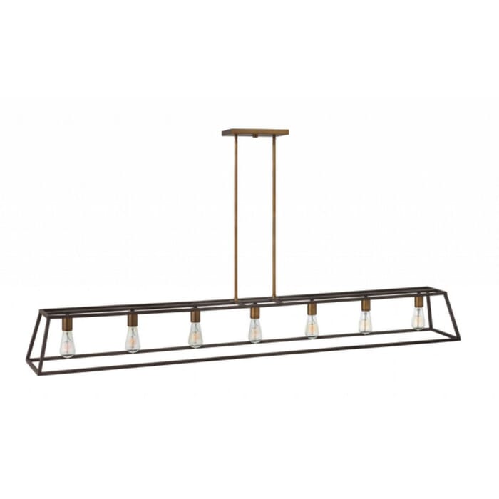 Hinkley Fulton 7-Light Linear Pendant Light in Bronze Hinkley Fulton 7-Light Linear Pendant Light in Bronze