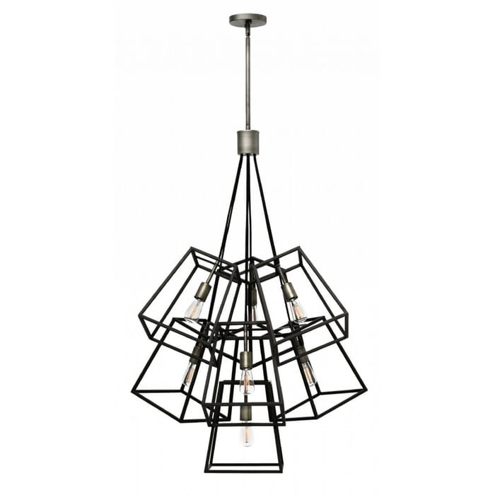 Hinkley Fulton 7-Light Large Foyer Pendant in Aged Zinc Hinkley Fulton 7-Light Large Foyer Pendant in Aged Zinc