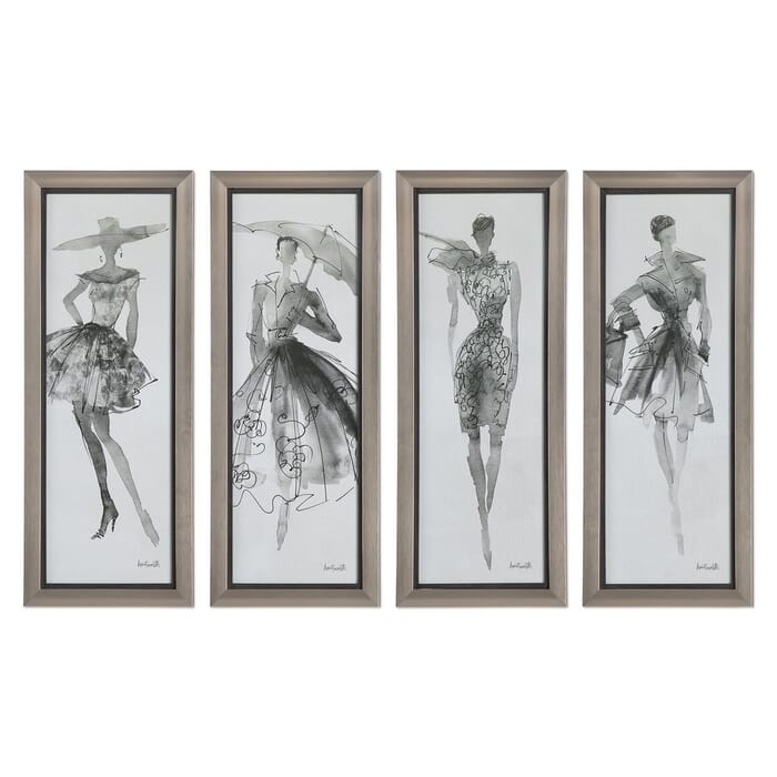 Uttermost Fashion Sketchbook Sketches in Champagne Silver Frame (S/4) Uttermost Fashion Sketchbook Sketches in Champagne Silver Frame (S/4)