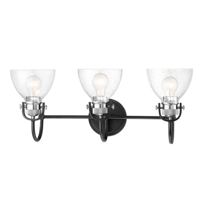Minka Lavery Monico 3-Light Bathroom Vanity Light in Coaled Nickel Highlight Minka Lavery Monico 3-Light Bathroom Vanity Light in Coaled Nickel Highlight