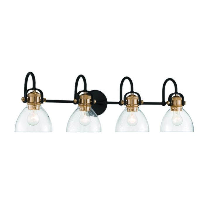 Minka Lavery Monico 4-Light Bathroom Vanity Light in Painted Bronze with Natural Brush Minka Lavery Monico 4-Light Bathroom Vanity Light in Painted Bronze with Natural Brush
