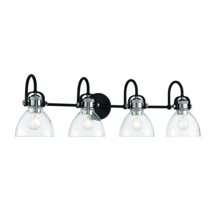 Minka Lavery Monico 4-Light Bathroom Vanity Light in Coaled Nickel Highlight Minka Lavery Monico 4-Light Bathroom Vanity Light in Coaled Nickel Highlight