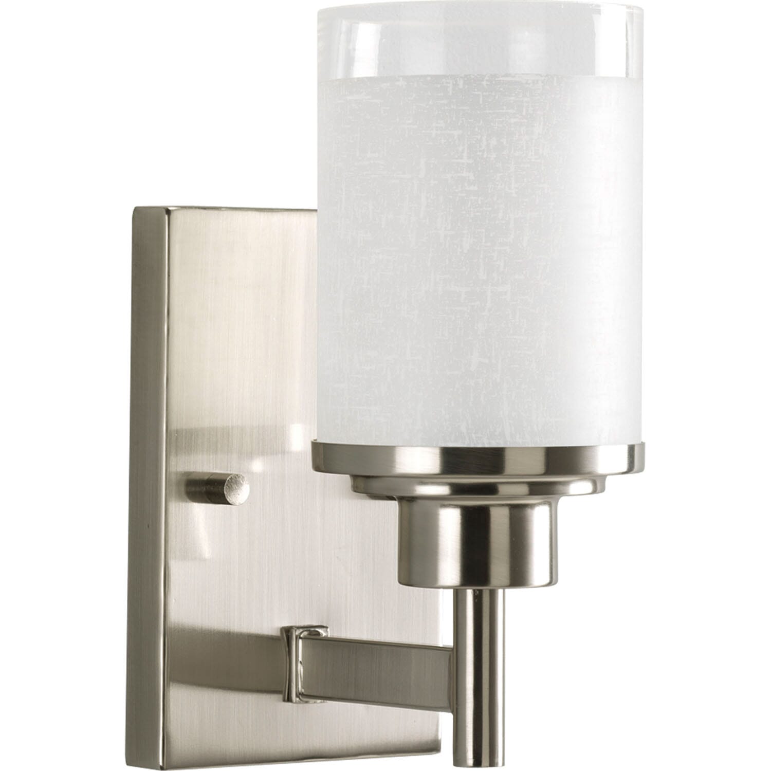Brushed Nickel One Light Bath from the Alexa Collection