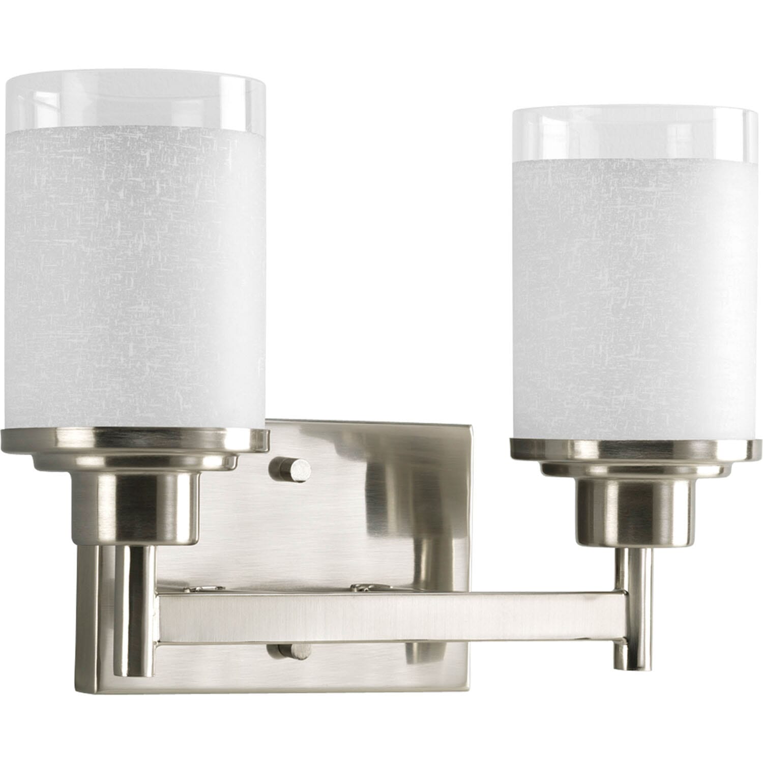 Brushed Nickel Two Light Bath from the Alexa Collection