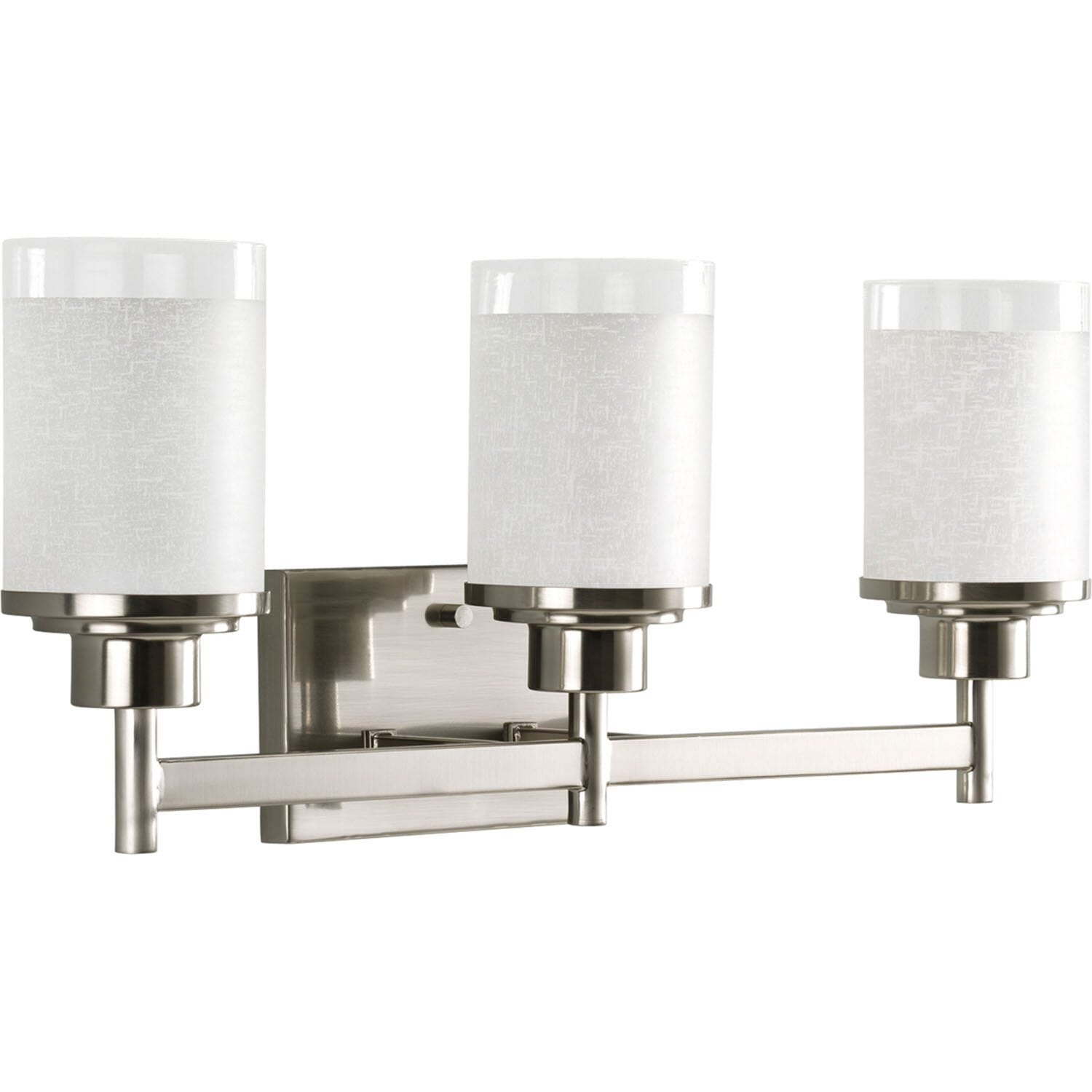 Brushed Nickel Three Light Bath from the Alexa Collection
