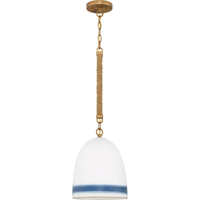 Hinkley Nash 1-Light Pendant in Heirloom Brass with Navy Stripe Hinkley Nash 1-Light Pendant in Heirloom Brass with Navy Stripe