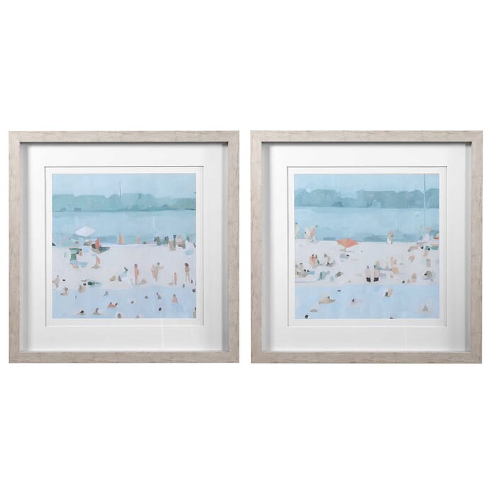 Uttermost Sea Glass Sandbar Framed Prints, Set Of 2 Uttermost Sea Glass Sandbar Framed Prints, Set Of 2