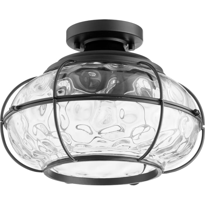 Quorum Hudson 13" Semi-Flush Ceiling Light in Noir Quorum Hudson 13" Semi-Flush Ceiling Light in Noir