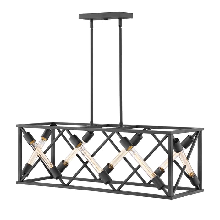 Hinkley Hewitt 8-Light Stem Hung Linear in Satin Black Hinkley Hewitt 8-Light Stem Hung Linear in Satin Black