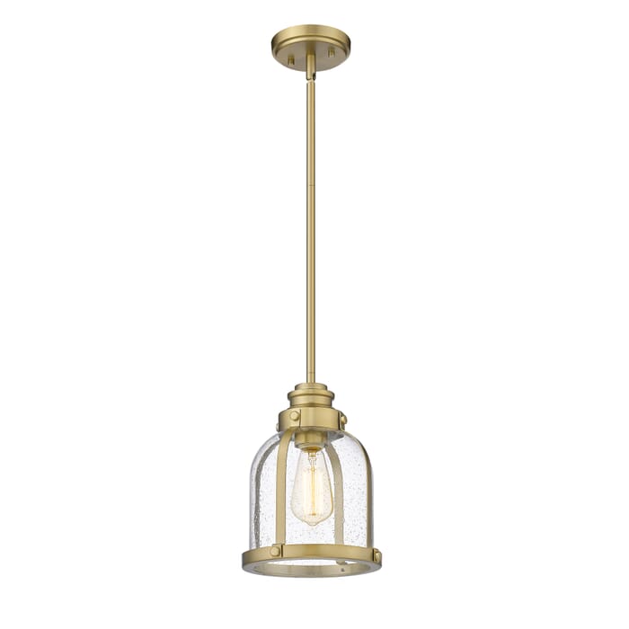 Z-Lite Burren 1-Light Mini Pendant Light In Heritage Brass Z-Lite Burren 1-Light Mini Pendant Light In Heritage Brass