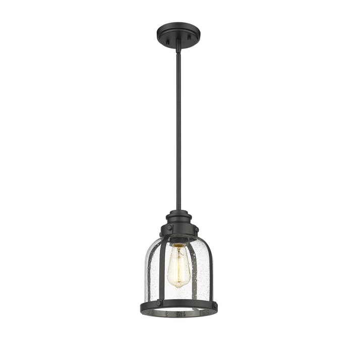 Z-Lite Burren 1-Light Mini Pendant Light In Matte Black Z-Lite Burren 1-Light Mini Pendant Light In Matte Black