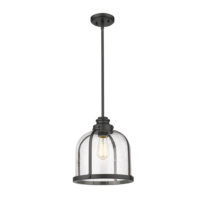 Z-Lite Burren 1-Light Pendant Light In Matte Black Z-Lite Burren 1-Light Pendant Light In Matte Black