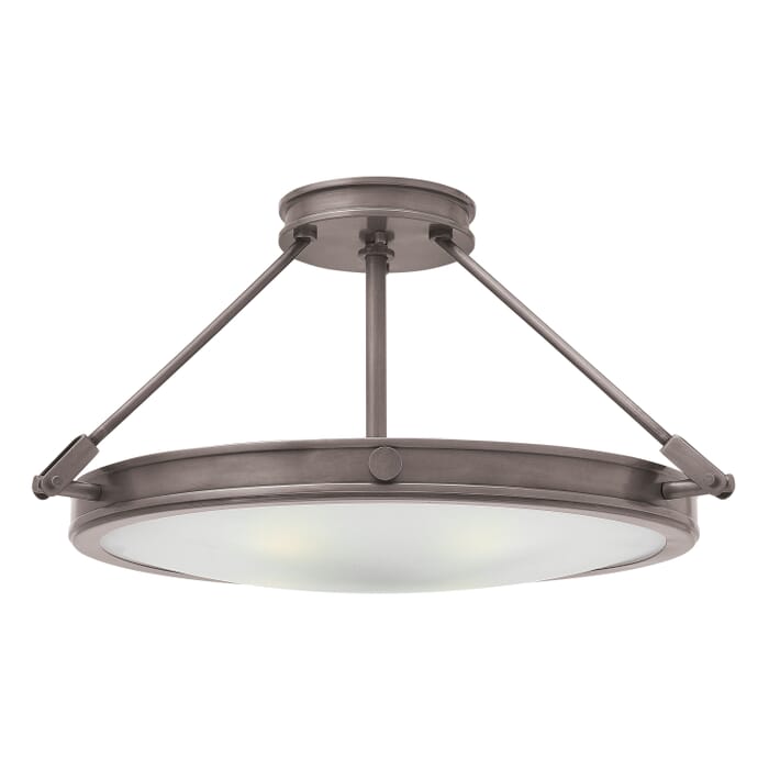 Hinkley Collier LED Semi-Flush Ceiling Light in Antique Nickel Hinkley Collier LED Semi-Flush Ceiling Light in Antique Nickel