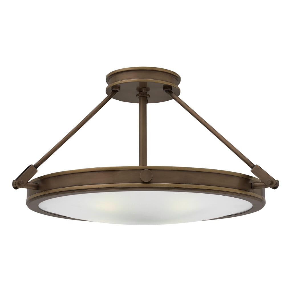 Light Oiled Bronze LED Semi-Flush Mount from the Collier Collection