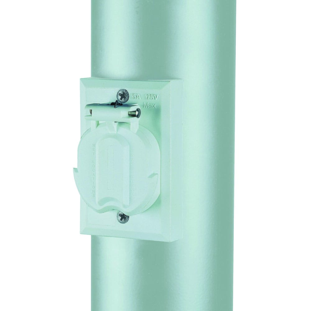 Gloss White Electric Outlet from the Lamp Post Accessories Collection