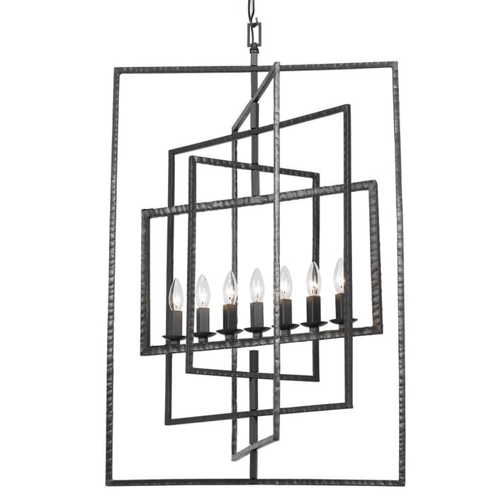 Crystorama Capri 7-Light 38" Industrial Chandelier in Raw Steel Crystorama Capri 7-Light 38" Industrial Chandelier in Raw Steel