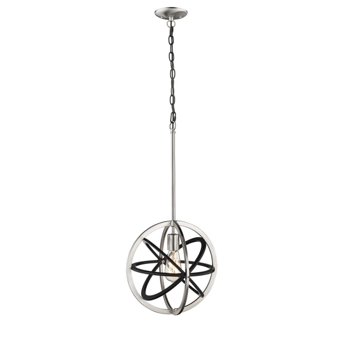 Millennium Lighting 1-Light Pendant in Matte Black/Brushed Nickel Millennium Lighting 1-Light Pendant in Matte Black/Brushed Nickel
