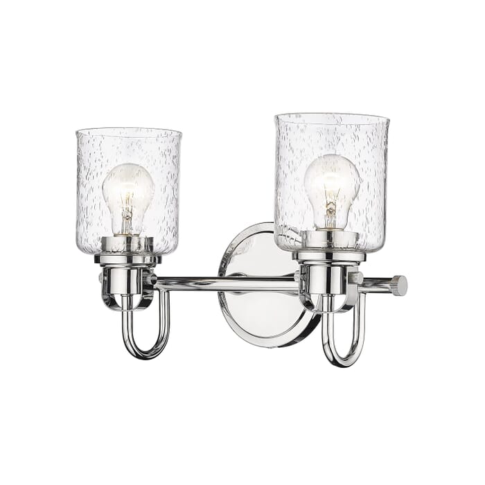 Z-Lite Kinsley 2-Light Bathroom Vanity Light In Chrome Z-Lite Kinsley 2-Light Bathroom Vanity Light In Chrome