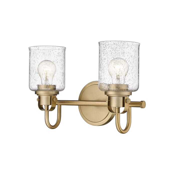 Z-Lite Kinsley 2-Light Bathroom Vanity Light In Heirloom Gold Z-Lite Kinsley 2-Light Bathroom Vanity Light In Heirloom Gold