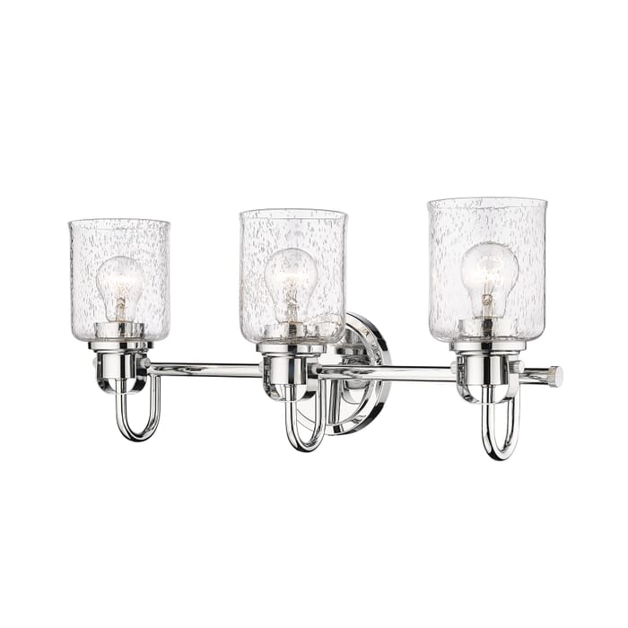Z-Lite Kinsley 3-Light Bathroom Vanity Light In Chrome Z-Lite Kinsley 3-Light Bathroom Vanity Light In Chrome