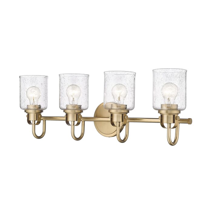 Z-Lite Kinsley 4-Light Bathroom Vanity Light In Heirloom Gold Z-Lite Kinsley 4-Light Bathroom Vanity Light In Heirloom Gold