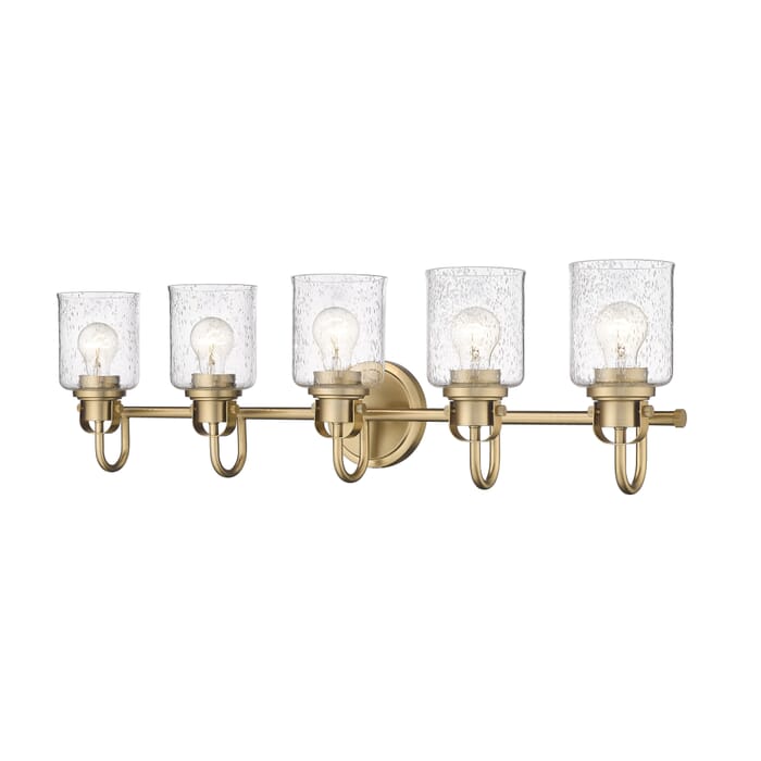 Z-Lite Kinsley 5-Light Bathroom Vanity Light In Heirloom Gold Z-Lite Kinsley 5-Light Bathroom Vanity Light In Heirloom Gold