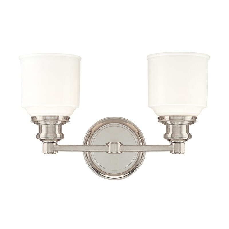 Windham 2-Light 14" Bathroom Vanity Light in Polished Nickel