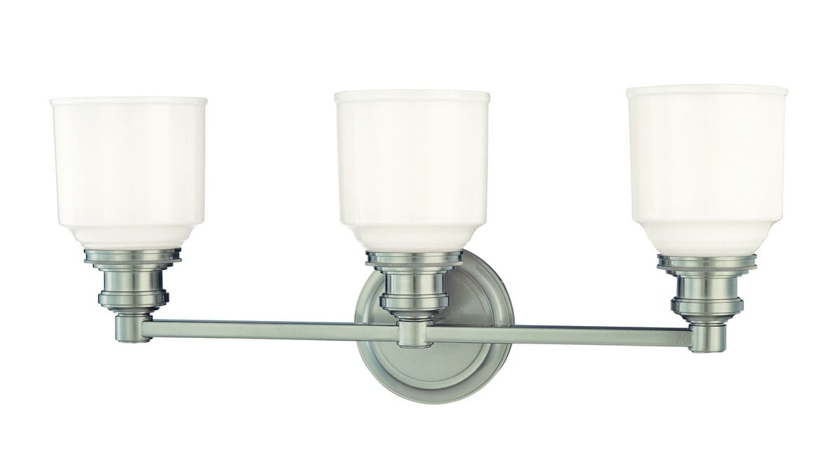 Windham 3-Light 23" Bathroom Vanity Light in Satin Nickel