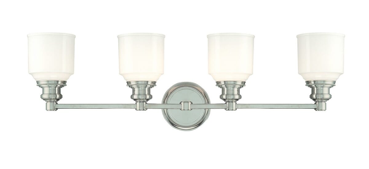 Windham 4-Light 31" Bathroom Vanity Light in Polished Nickel