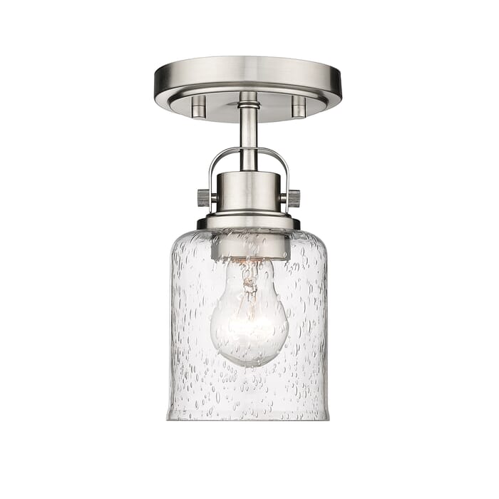 Z-Lite Kinsley 1-Light Flush Mount Ceiling Light In Brushed Nickel Z-Lite Kinsley 1-Light Flush Mount Ceiling Light In Brushed Nickel