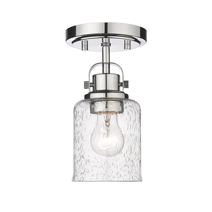 Z-Lite Kinsley 1-Light Flush Mount Ceiling Light In Chrome Z-Lite Kinsley 1-Light Flush Mount Ceiling Light In Chrome