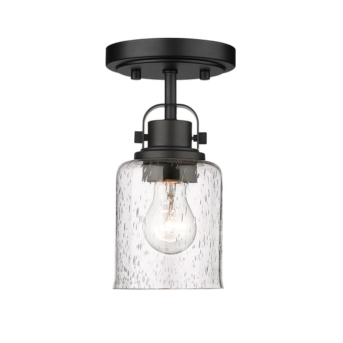 Z-Lite Kinsley 1-Light Flush Mount Ceiling Light In Matte Black Z-Lite Kinsley 1-Light Flush Mount Ceiling Light In Matte Black