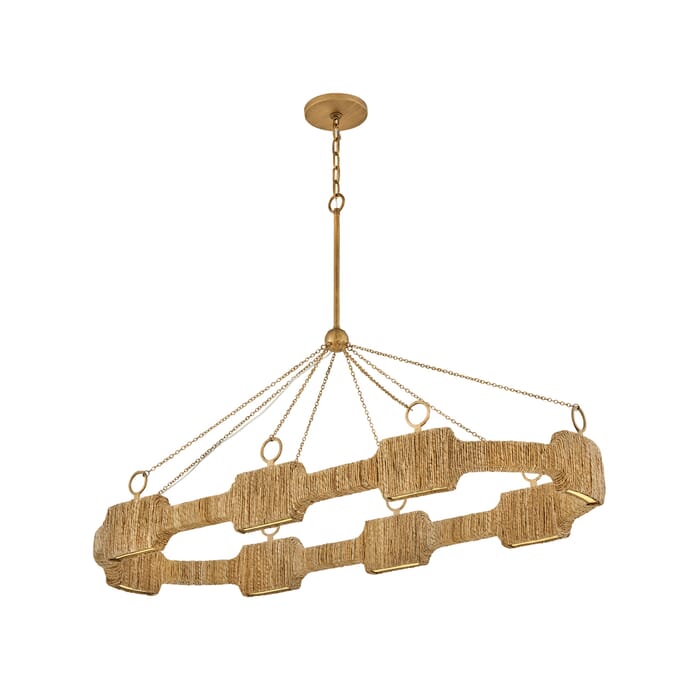 Raffi LED Linear Chandelier in Burnished Gold Raffi LED Linear Chandelier in Burnished Gold