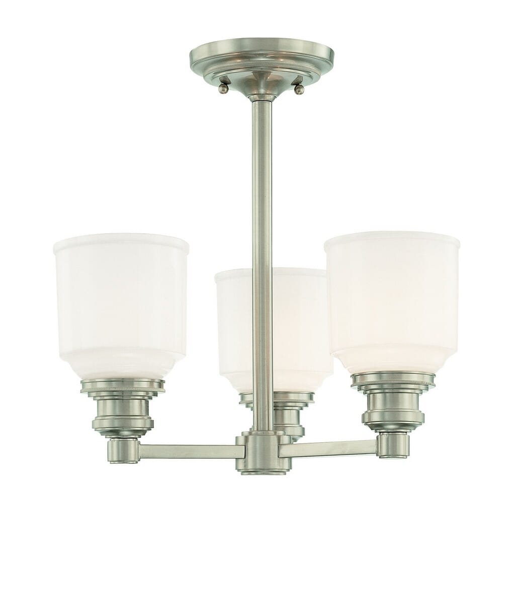 Windham 3-Light 15" Ceiling Light in Satin Nickel