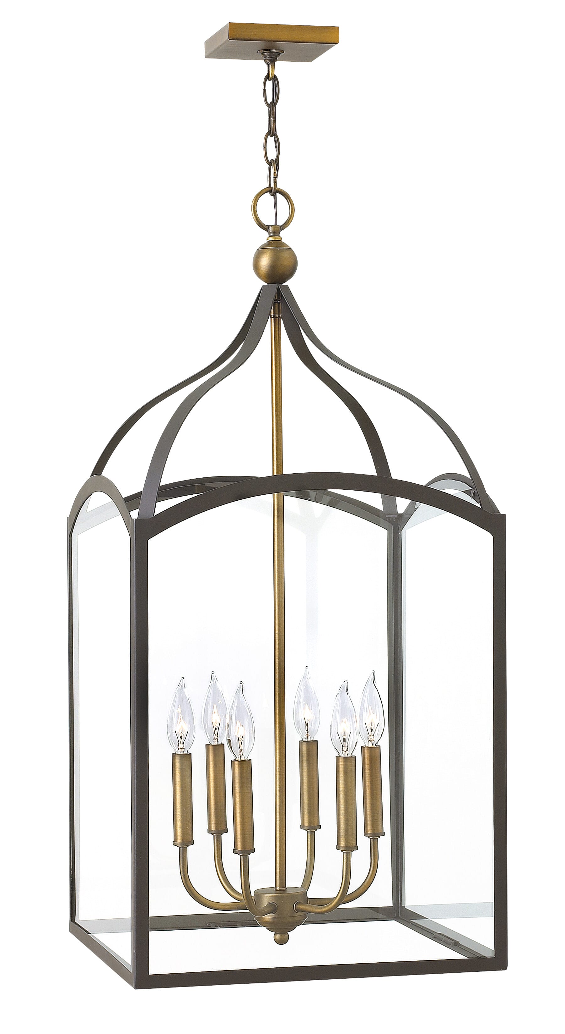 Bronze LED Foyer Pendant from the Clarendon Collection