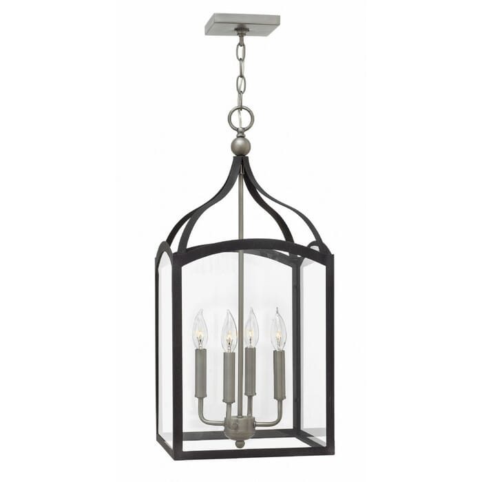 Hinkley Clarendon 4-Light Single Tier Foyer Light in Aged Zinc Hinkley Clarendon 4-Light Single Tier Foyer Light in Aged Zinc