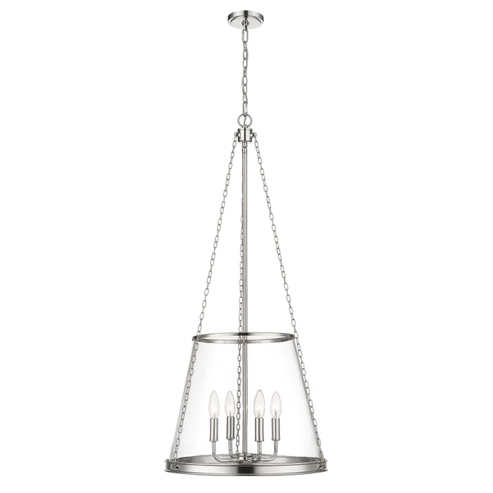 Z-Lite Prescott 4-Light Pendant Light In Polished Nickel Z-Lite Prescott 4-Light Pendant Light In Polished Nickel