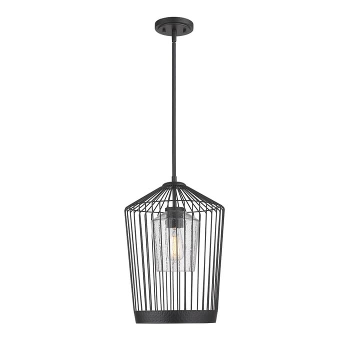 Z-Lite Lido 1-Light Pendant Light In Matte Black Z-Lite Lido 1-Light Pendant Light In Matte Black
