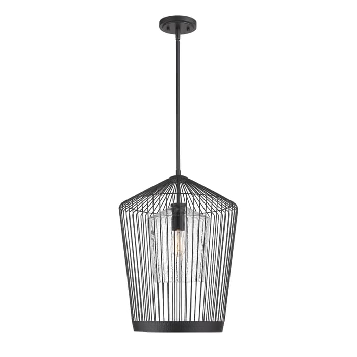 Z-Lite Lido 1-Light Pendant Light In Matte Black Z-Lite Lido 1-Light Pendant Light In Matte Black