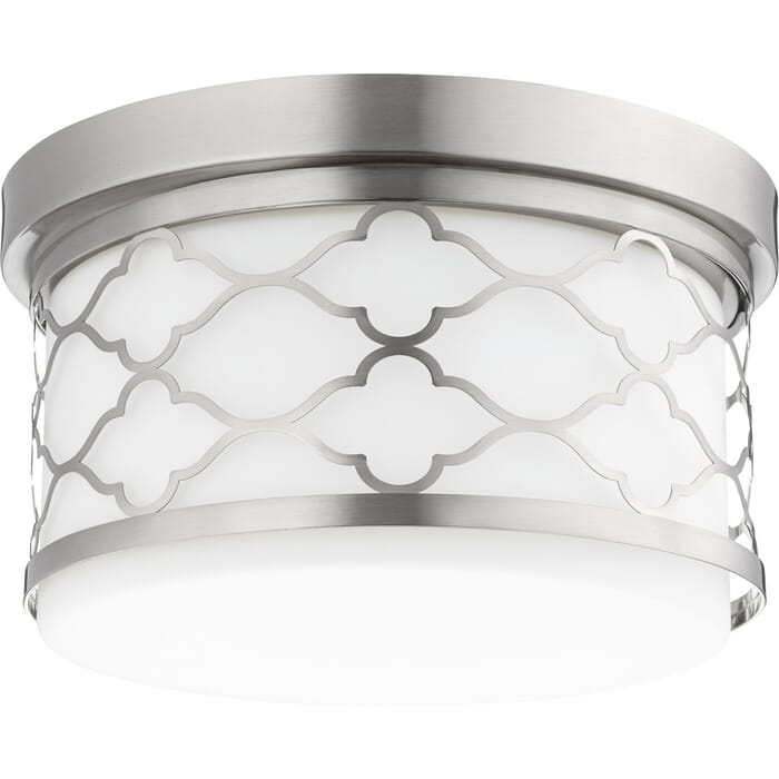 Quorum Transitional 2-Light 12" Quatrefoil Ceiling Light in Satin Nickel Quorum Transitional 2-Light 12" Quatrefoil Ceiling Light in Satin Nickel