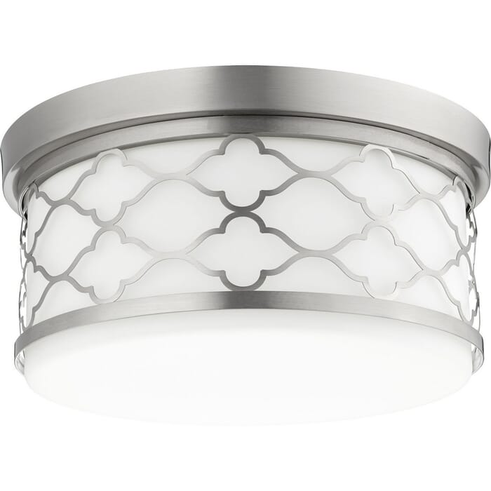 Quorum Transitional 3-Light Quatrefoil 14" Ceiling Light in Satin Nickel Quorum Transitional 3-Light Quatrefoil 14" Ceiling Light in Satin Nickel
