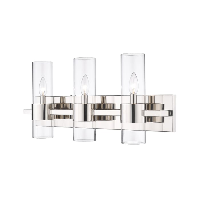 Z-Lite Lawson 3-Light Bathroom Vanity Light In Polished Nickel Z-Lite Lawson 3-Light Bathroom Vanity Light In Polished Nickel