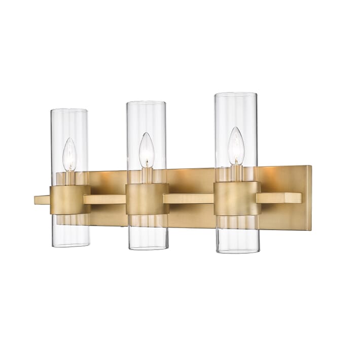 Z-Lite Lawson 3-Light Bathroom Vanity Light In Rubbed Brass Z-Lite Lawson 3-Light Bathroom Vanity Light In Rubbed Brass