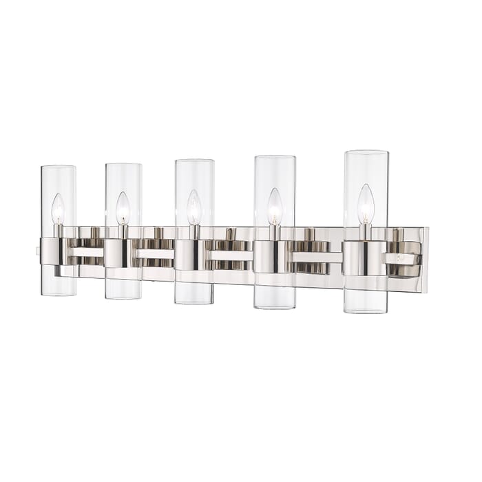 Z-Lite Lawson 5-Light Bathroom Vanity Light In Polished Nickel Z-Lite Lawson 5-Light Bathroom Vanity Light In Polished Nickel
