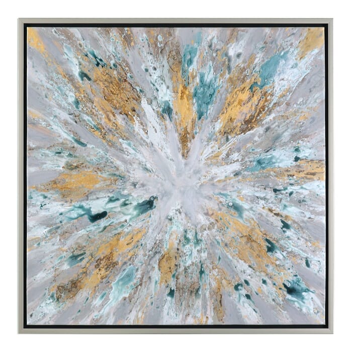 Uttermost Exploding Star 39.5" Modern Abstract Art in Silver Leaf Frame Uttermost Exploding Star 39.5" Modern Abstract Art in Silver Leaf Frame