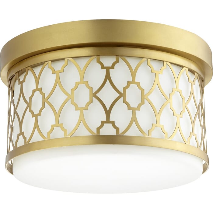 Quorum Transitional 2-Light 12" Ceiling Light in Aged Brass Quorum Transitional 2-Light 12" Ceiling Light in Aged Brass